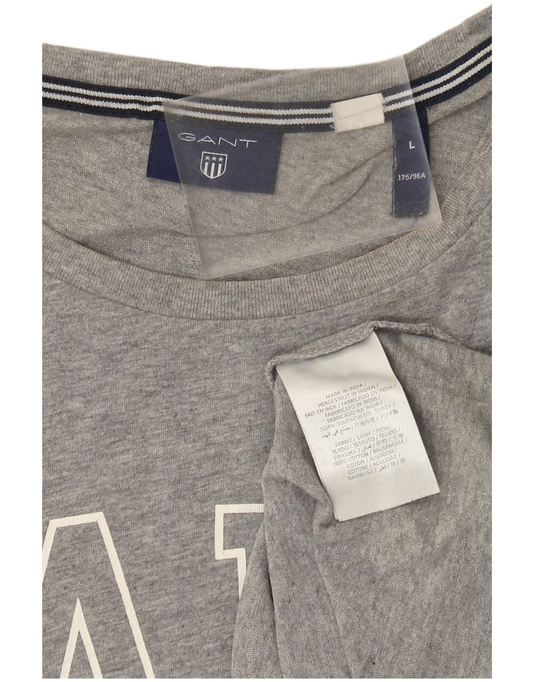 Gant Grafisk T-shirt top til mænd, stor grå bomuld