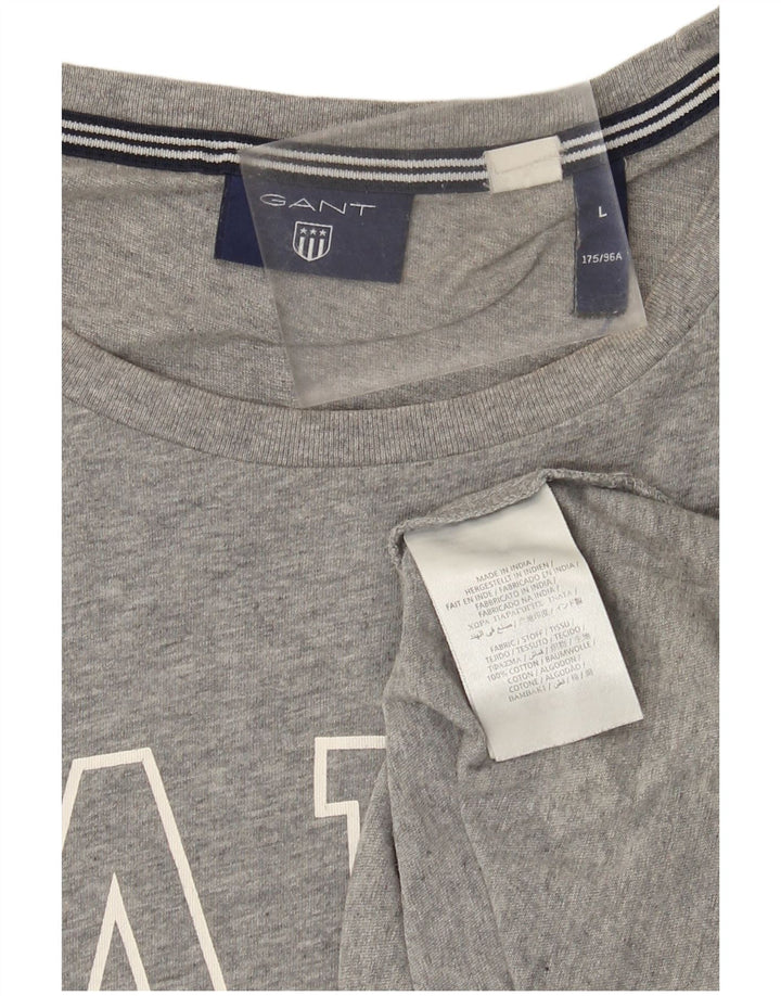 Gant Grafisk T-shirt top til mænd, stor grå bomuld