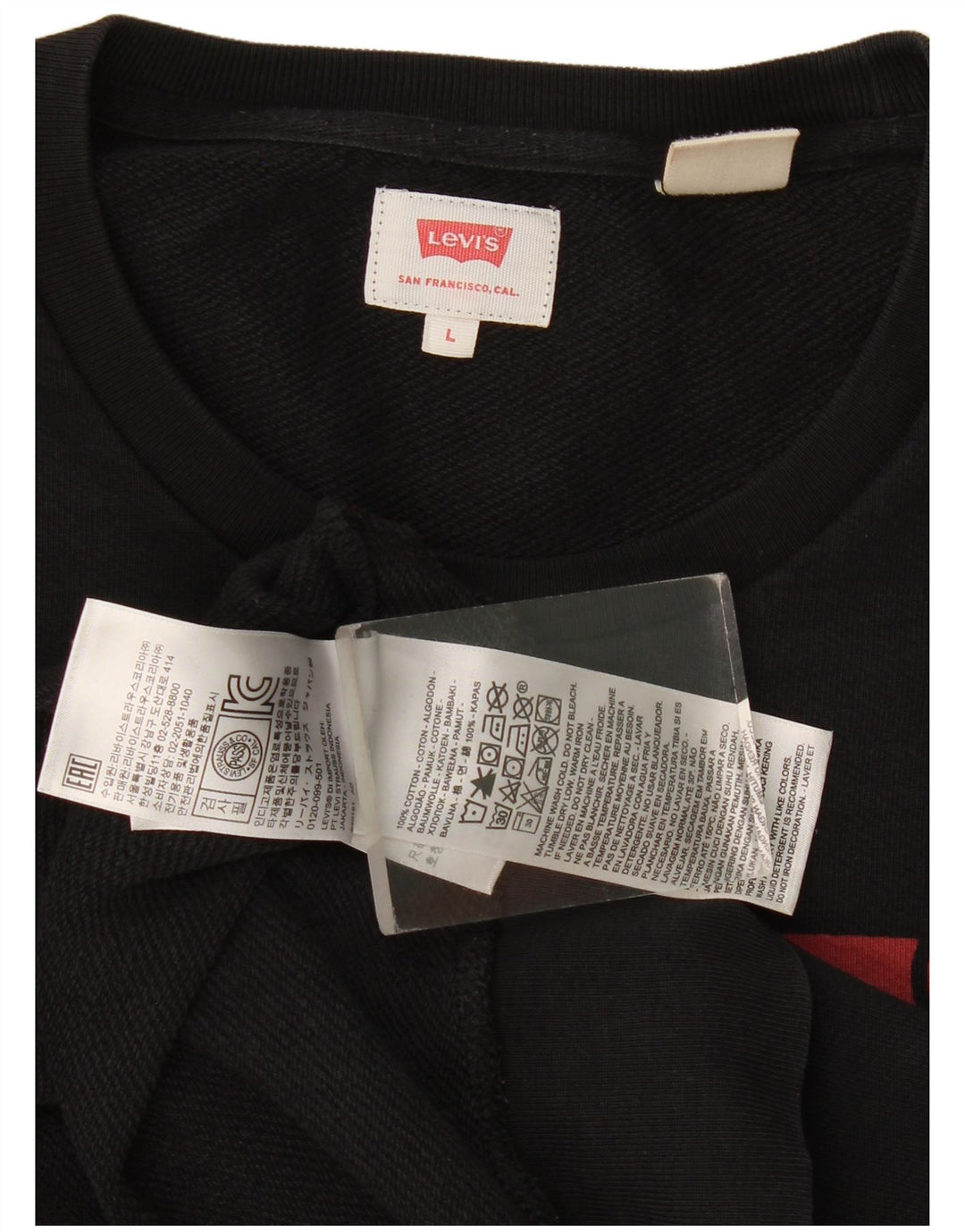 Levi's Herre grafisk sweatshirt jumper stor sort bomuld