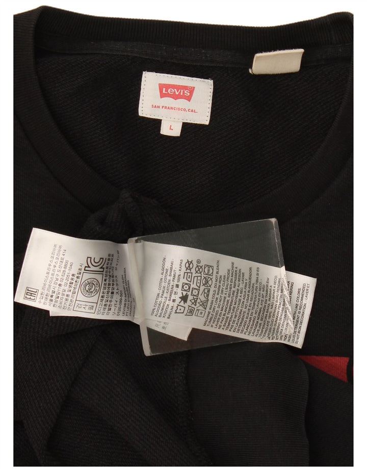 Levi's Herre grafisk sweatshirt jumper stor sort bomuld