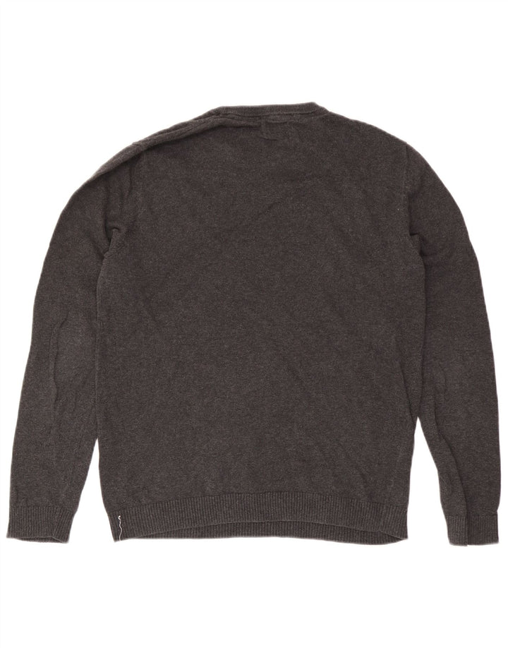 Jack & Jones Herre sweater med rund hals, mellemgrå bomuld