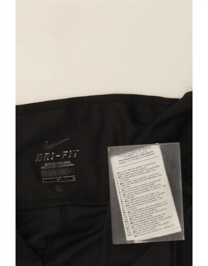 Nike Dame Capri Leggings UK 14 Large Black Polyester Sports