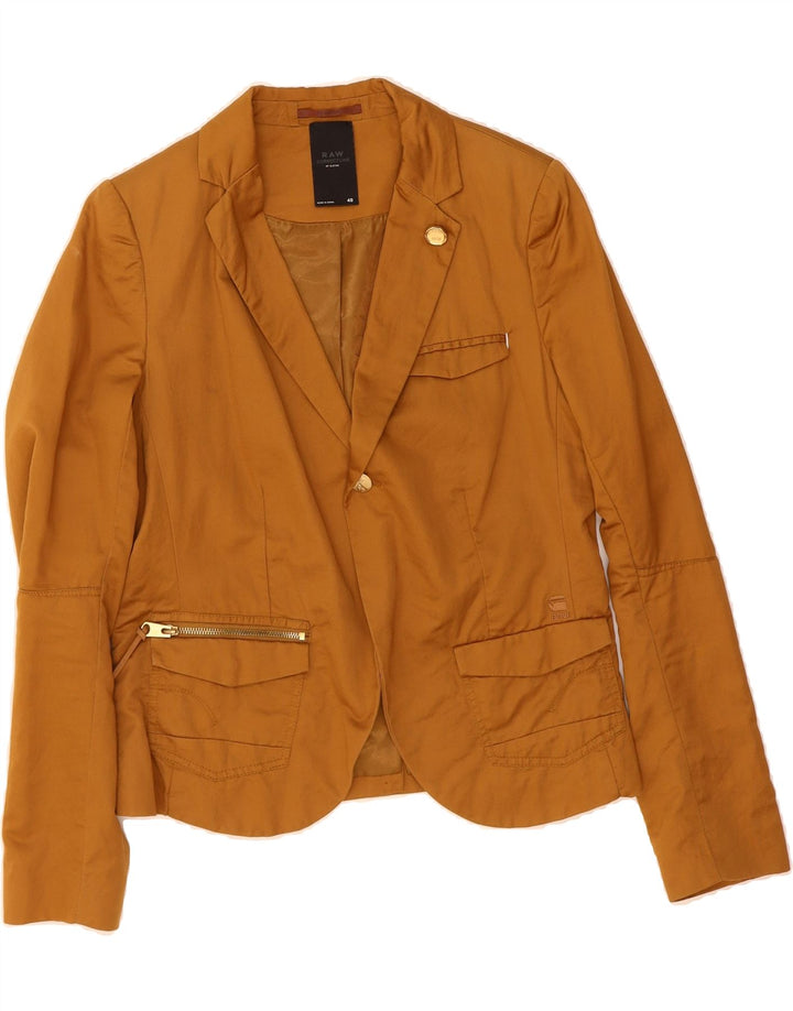 G-STAR Womens 1 Button Blazer Jacket EU 40 Medium Brown Cotton Vintage G-Star and Second-Hand G-Star from Messina Hembry 