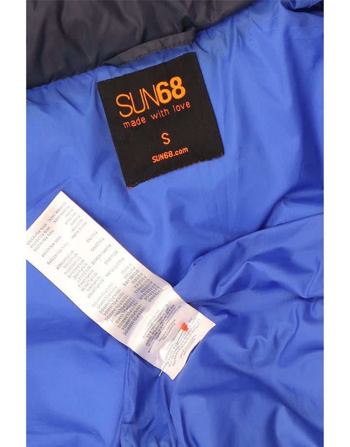 Sun68 Herre Polstret Gilet UK 36 Small Navy Blue Polyamide