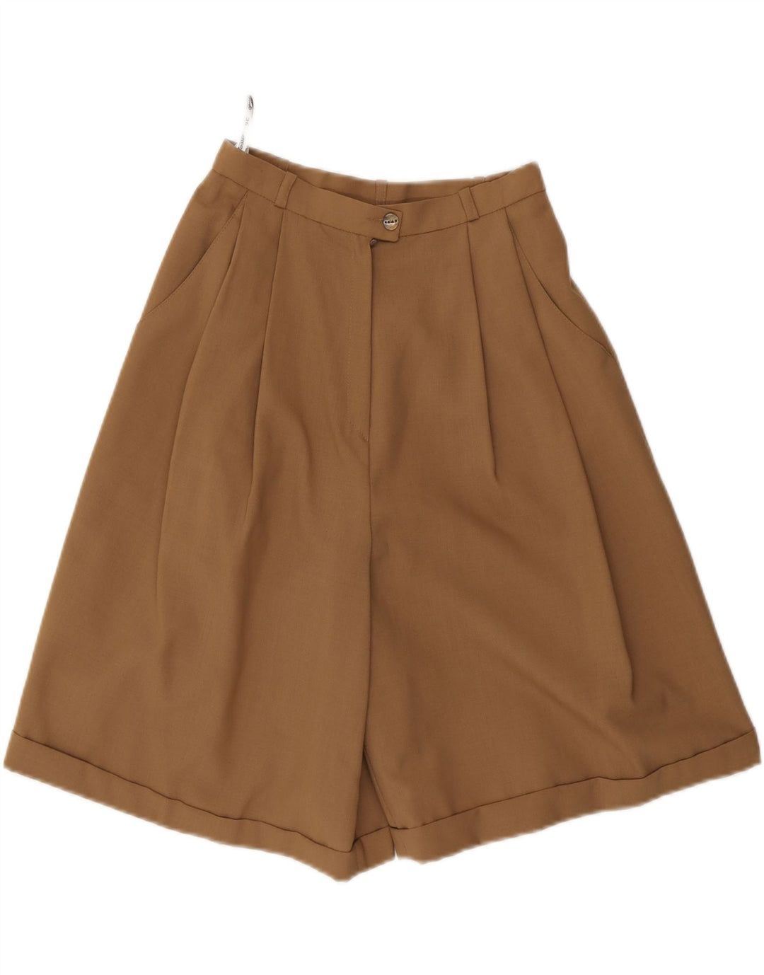 VINTAGE højtaljede chinoshorts til kvinder IT 36 XS W24 brun polyester