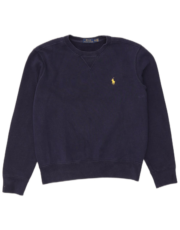Polo Ralph Lauren Dame Oversized Sweatshirt Jumper UK 6 XS Navy Blue
