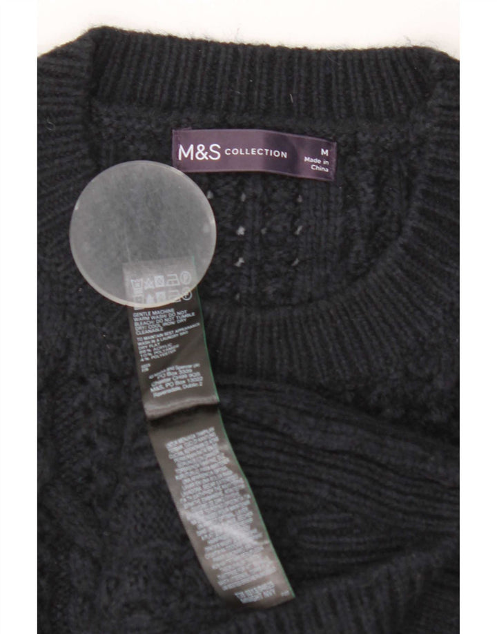 Marks & Spencer Damevest Tank Top UK 14 Medium Navy Blue Acryl