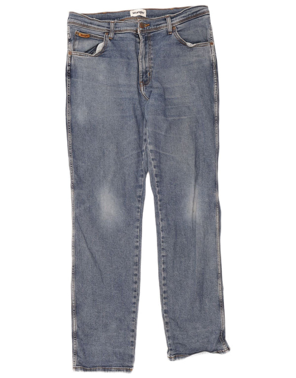 Wrangler Herre Texas Straight Jeans W36 L34 Blå Bomuld