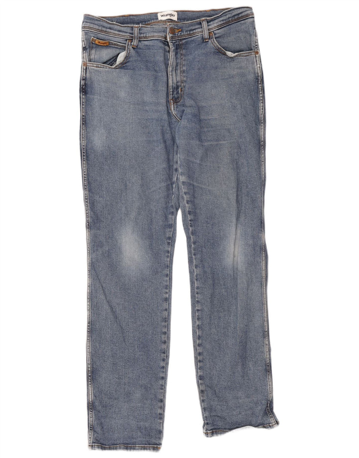 Wrangler Herre Texas Straight Jeans W36 L34 Blå Bomuld
