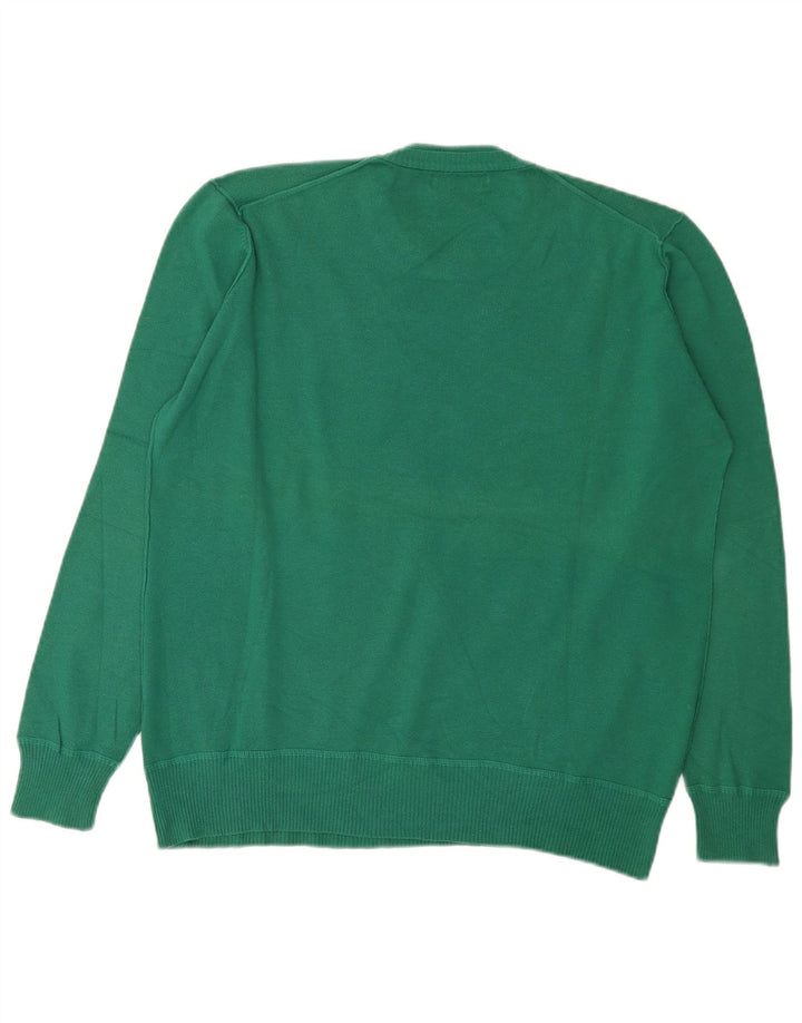 Zara Herre sweater med rund hals XL grøn bomuld