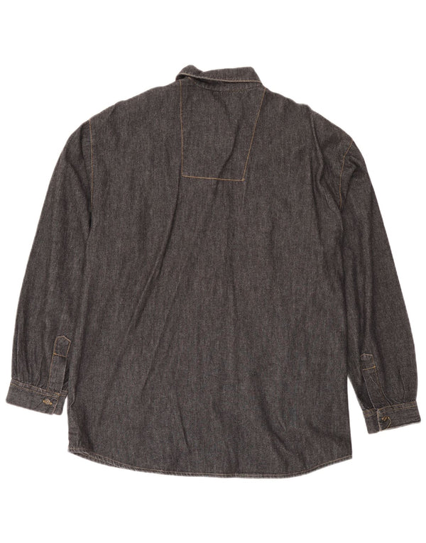 BUSTER Denimskjorte til mænd IT 48/50 Medium Sort