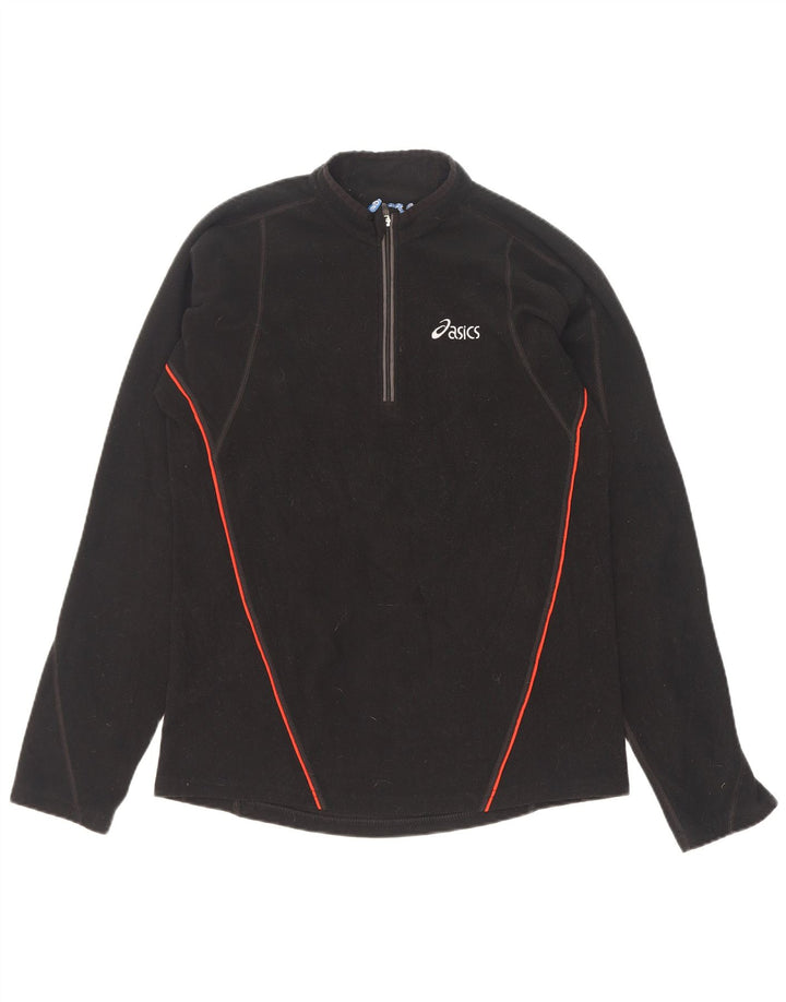 Asics herre lynlås hals fleece jumper lille sort polyester
