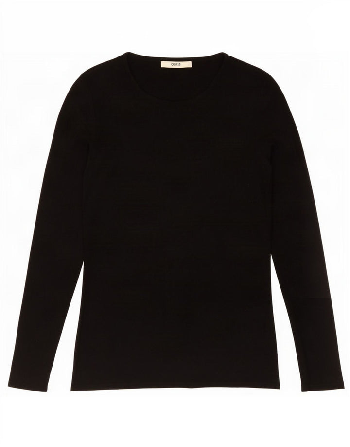 Oasis Dame Top Langærmet UK 10 Small Black Viscose