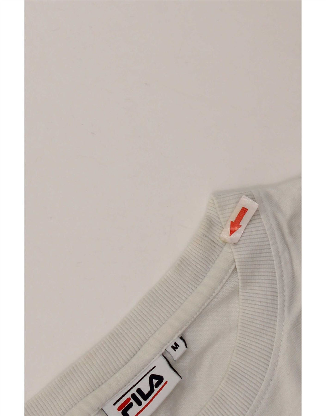 Fila Herre Grafisk T-Shirt Top Medium Hvid Bomuld