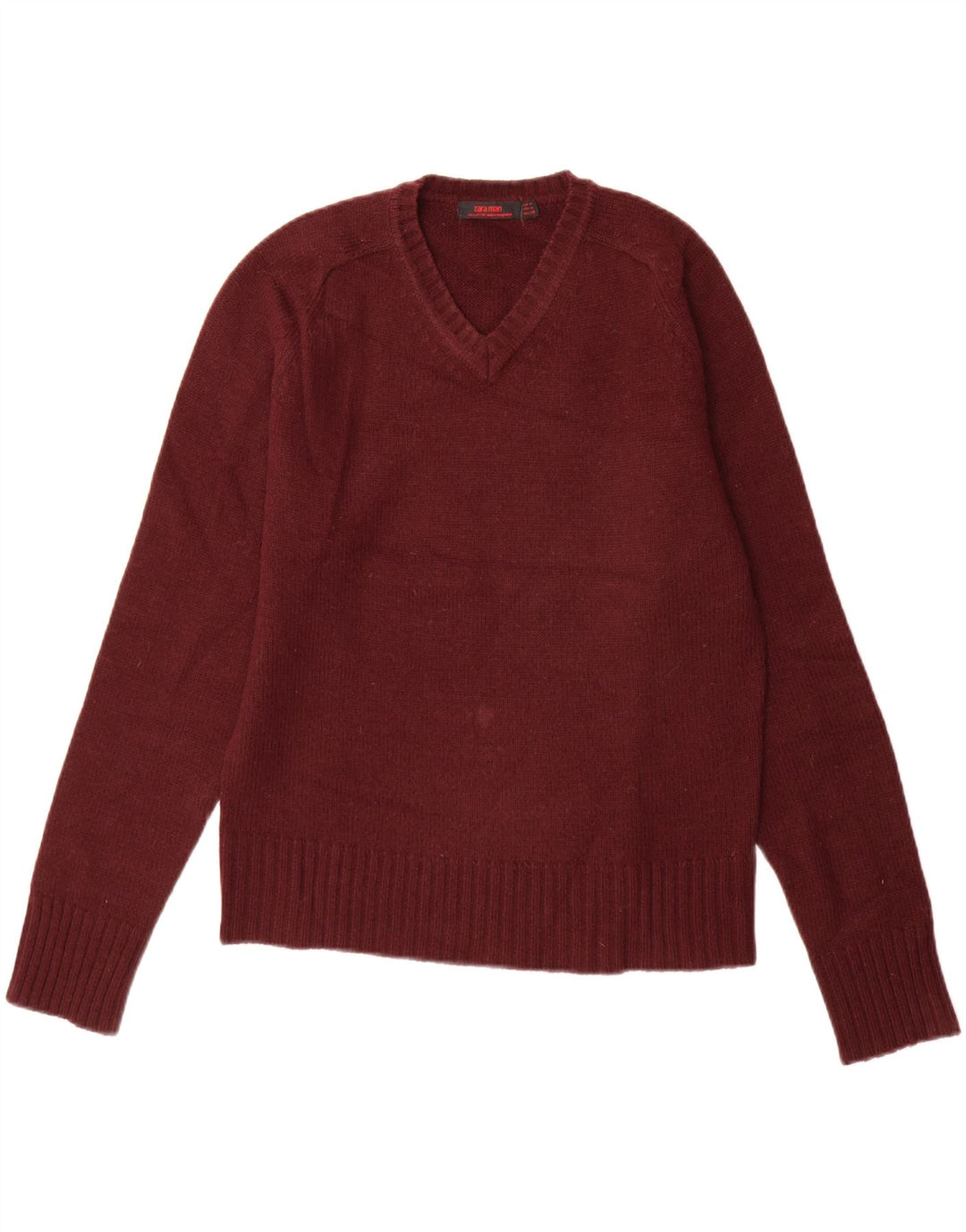Zara Herre V-hals sweater Medium Burgundy