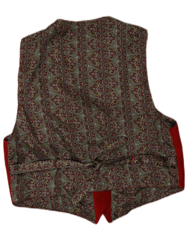 Vintage Dame Crop Ruskind vest UK 14 Large Red Retro