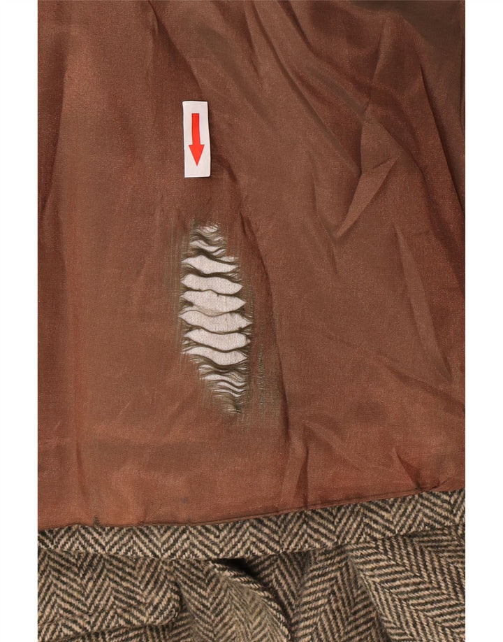 Vintage Dame Blazer Jacket UK 12 Medium Green Herringbone Classic