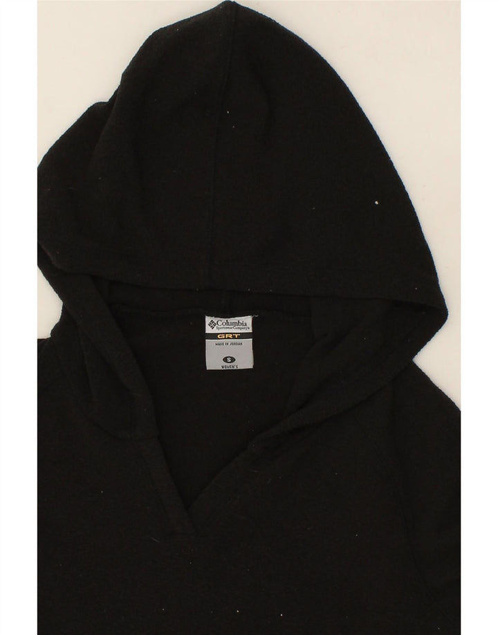 COLUMBIA Womens Hooded Fleece Jumper UK 10 Small Black Polyester Vintage Columbia and Second-Hand Columbia from Messina Hembry 