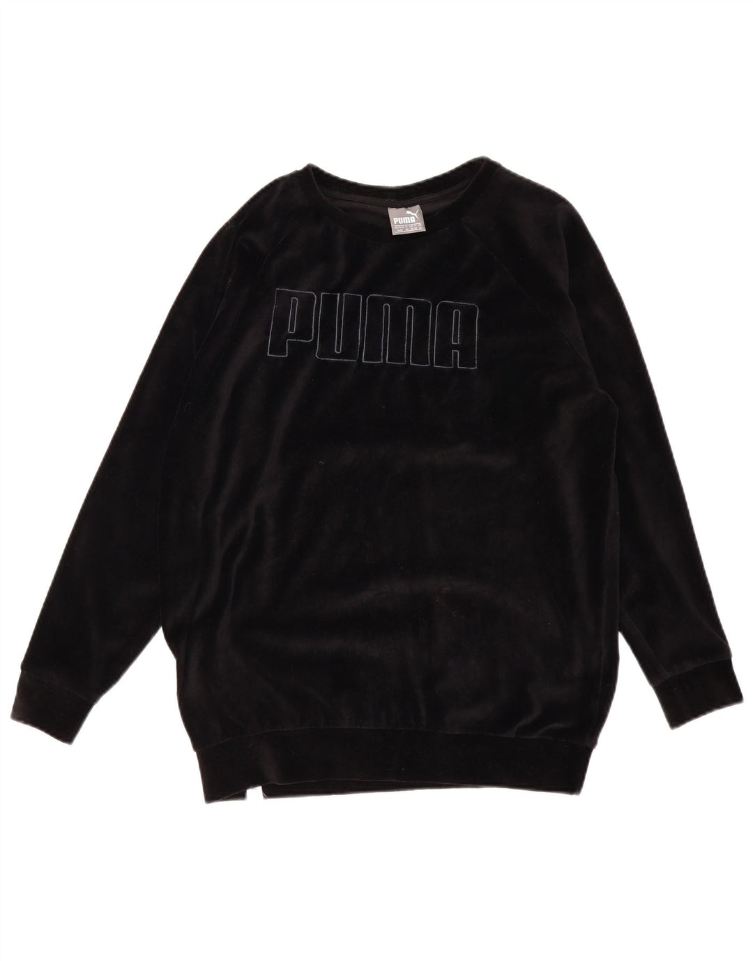 PUMA Dame Oversized grafisk sweatshirt Jumper UK 12 Medium Sort Bomuld