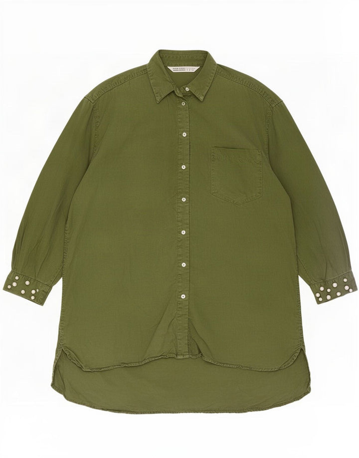 Zara Womens Z1975 Oversized Shift Dress UK 14 Medium Green