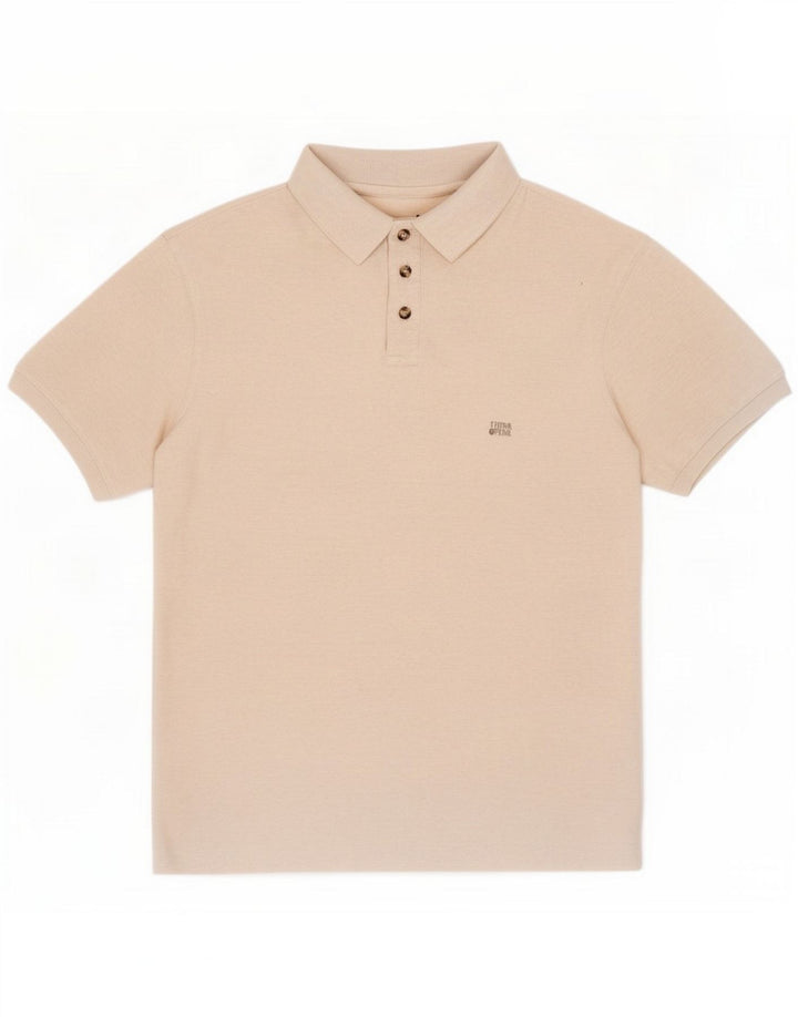 Think Pink Herre Polo Shirt Small Beige
