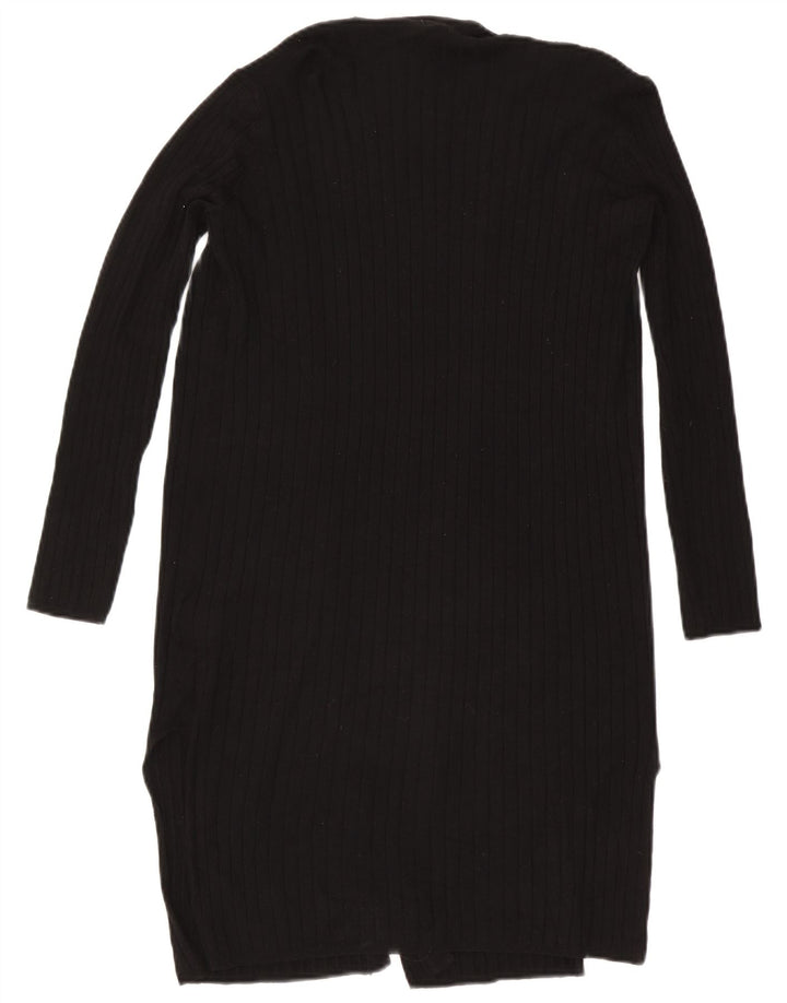 Marks & Spencer Womens Longline Open Cardigan Sweater UK 8 Small Black