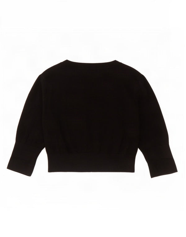 Marks & Spencer Womens Crop Cardigan Sweater UK 12 Medium Black