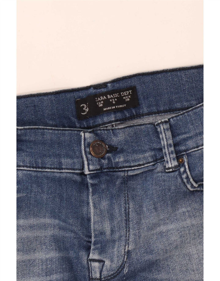 Zara Dame Denim Shorts EU 38 Small W28 Blue Cotton