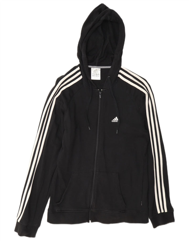 Adidas Hættetrøje med lynlås til mænd, lille sort bomuld