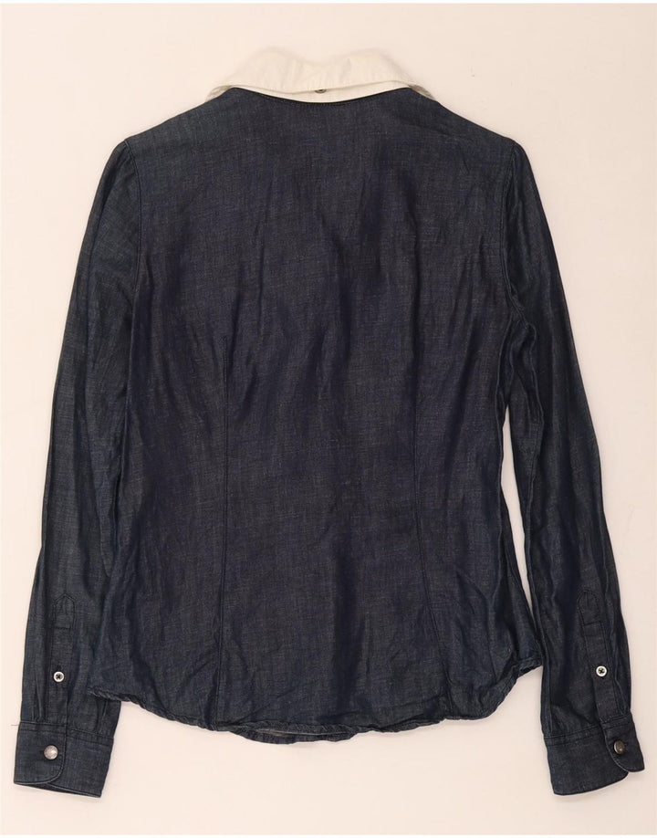 Marlboro Classics Dame Pullover Shirt EU 38 Medium Navy Blue Bomuld
