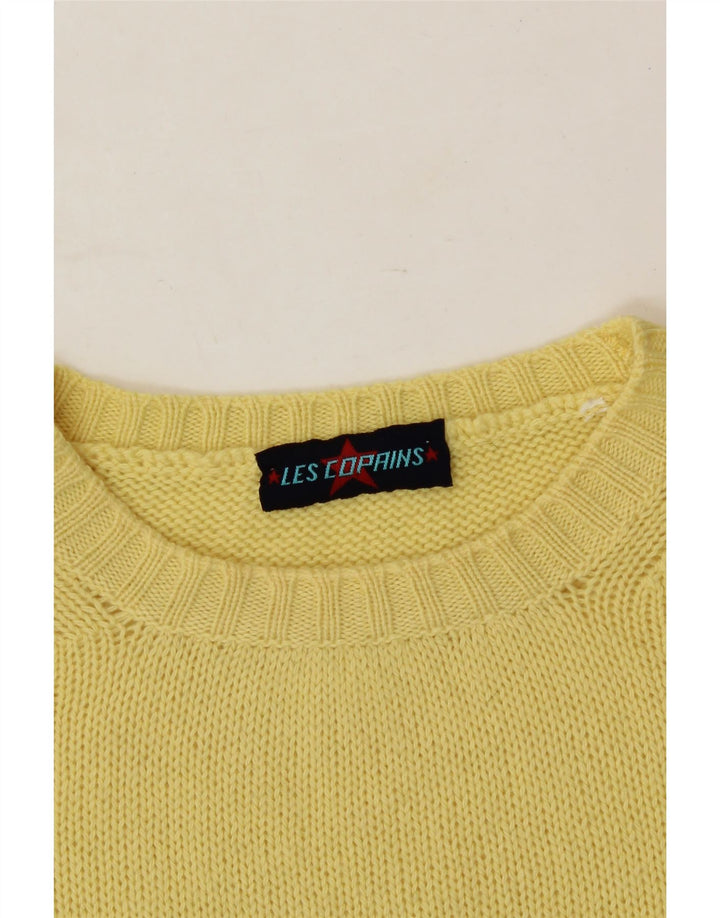 LES COPAINS Womens Crew Neck Jumper Sweater UK 16 Large Yellow Vintage Les Copains and Second-Hand Les Copains from Messina Hembry 