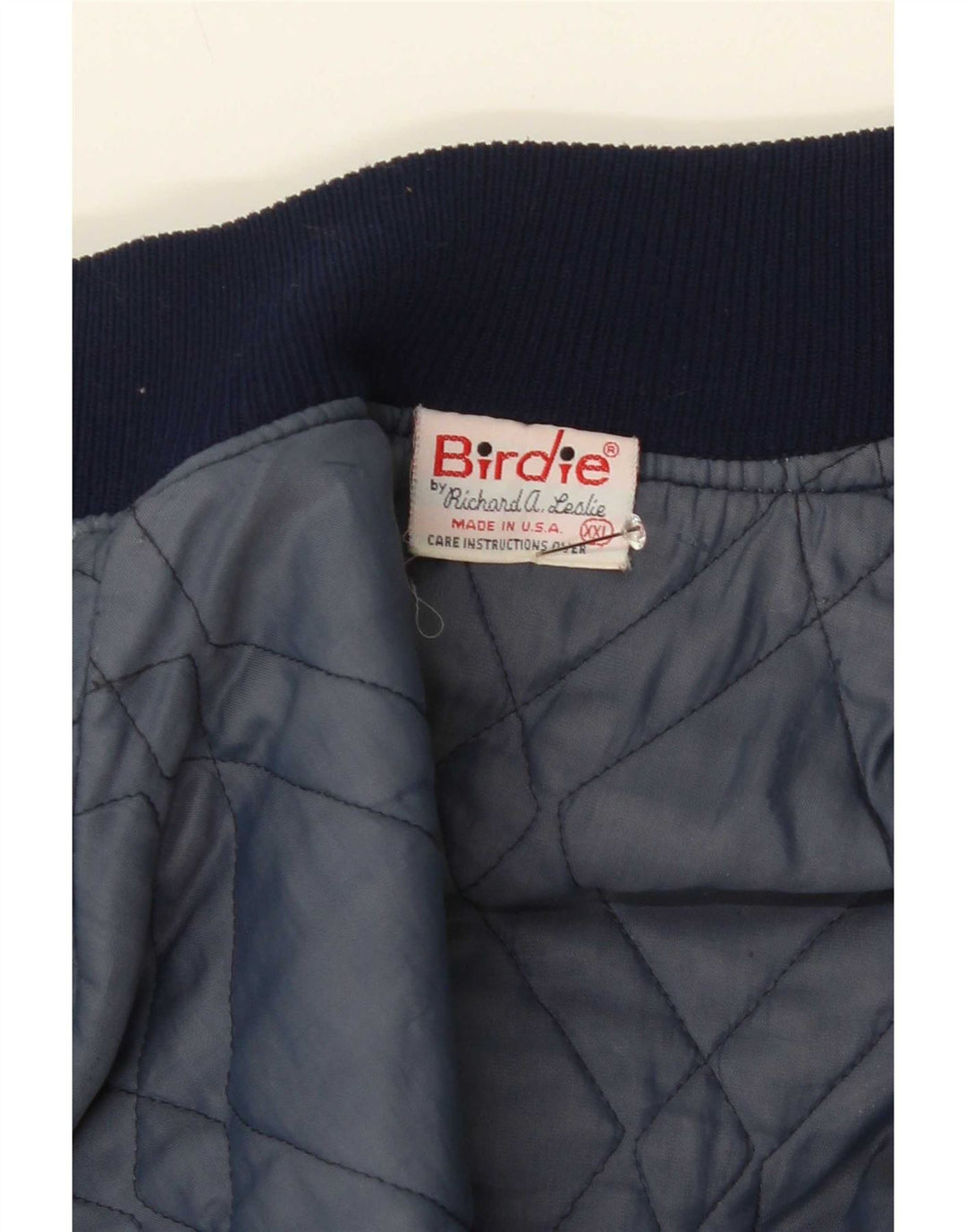 Vintage Herre Grafisk Varsity Jacket UK 44 2XL Blå