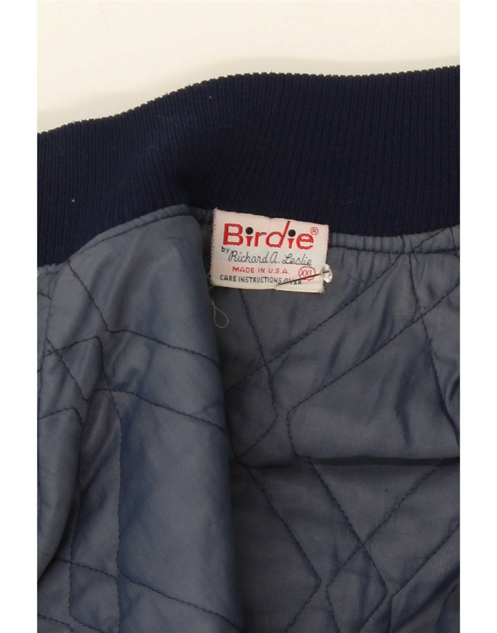 Vintage Herre Grafisk Varsity Jacket UK 44 2XL Blå