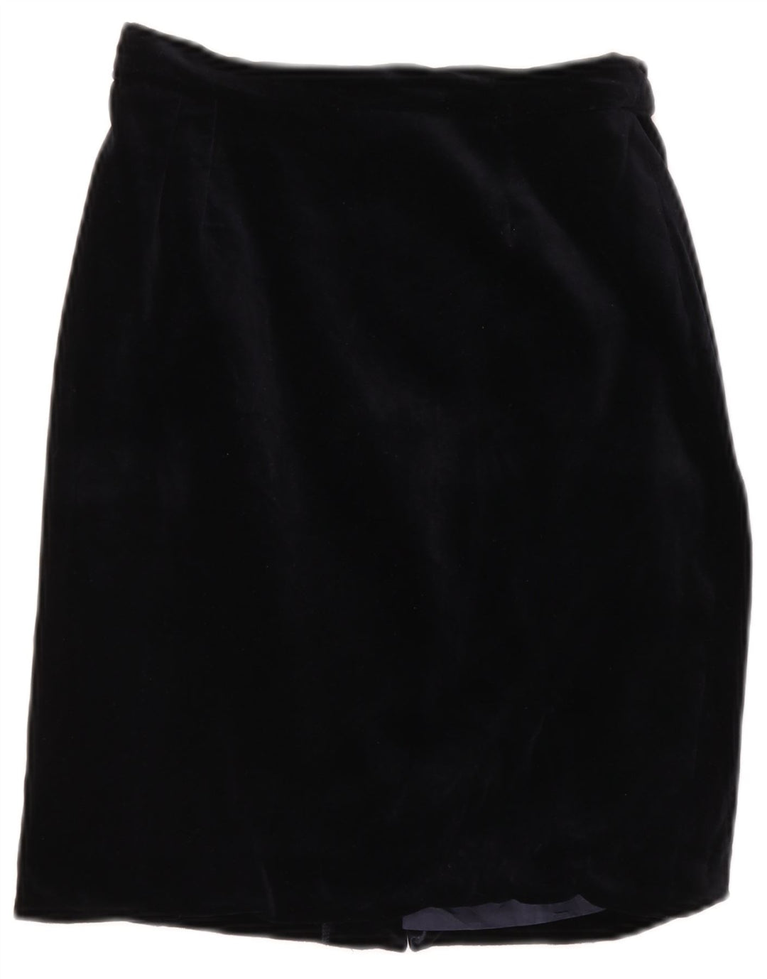 VINTAGE Kvinders Velvet High Waist Pencil Skirt IT 42 Medium W26 Navy Blue