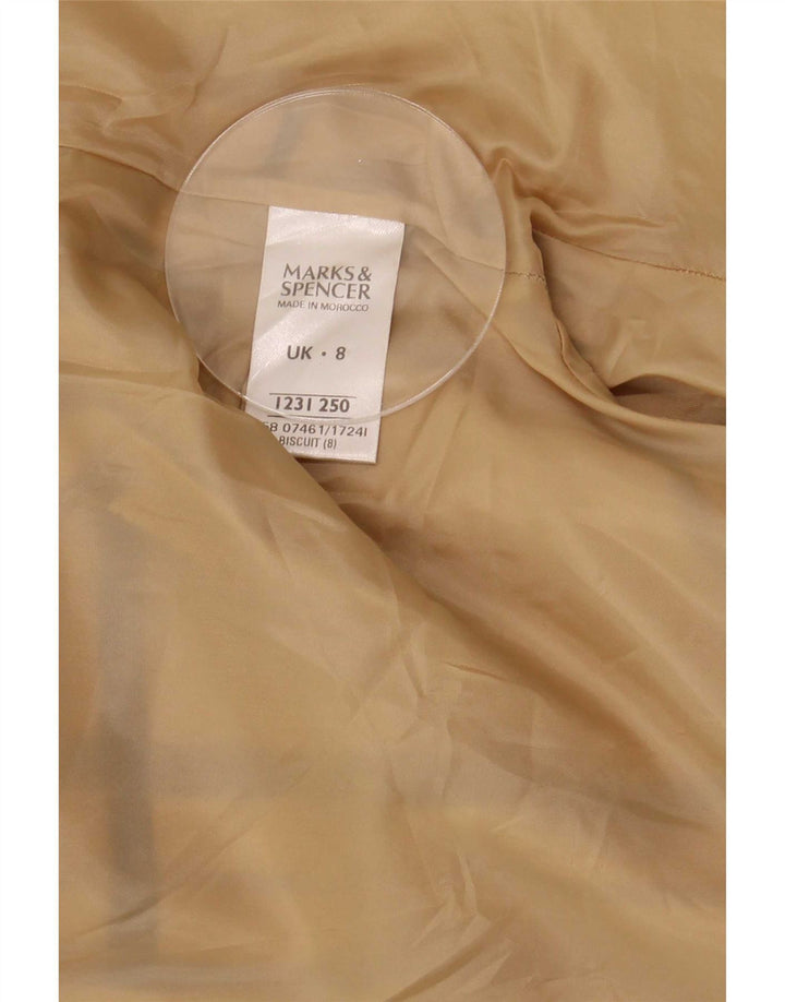 Marks & Spencer Dameoverfrakke UK 8 Small Beige Ternet polyester