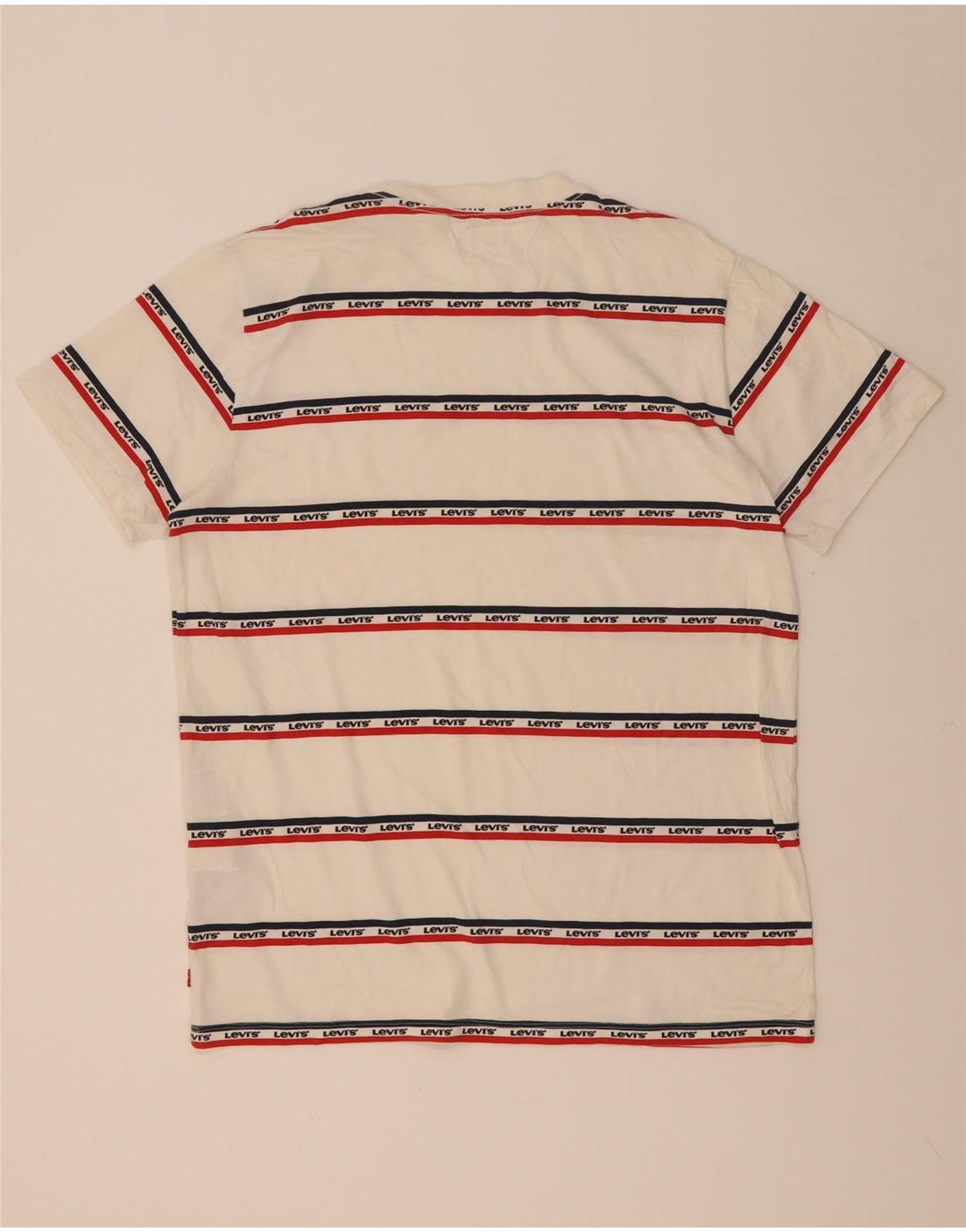 Levi's Herre grafisk T-shirt Top Stor hvid stribet bomuld