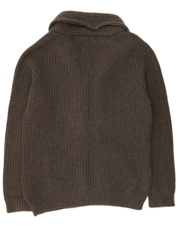 Massimo Dutti Dame Cardigan Sweater UK 18 XL Grøn Uld