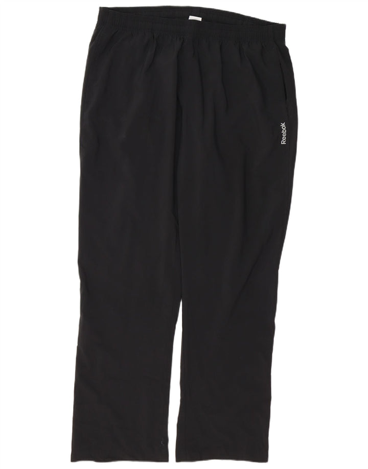 REEBOK Mens Tracksuit Trousers XL Black Polyester
