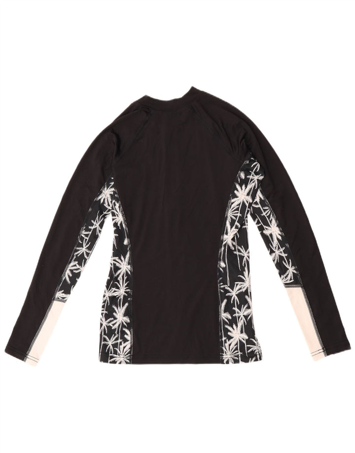 Rip Curl Dame grafisk træningsdragt topjakke UK 8 Small Black Colourblock