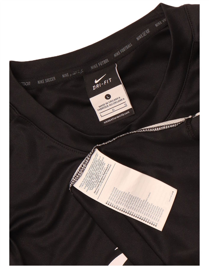 Nike Herre Dri Fit grafisk T-shirt Top Stor sort Colourblock Polyester