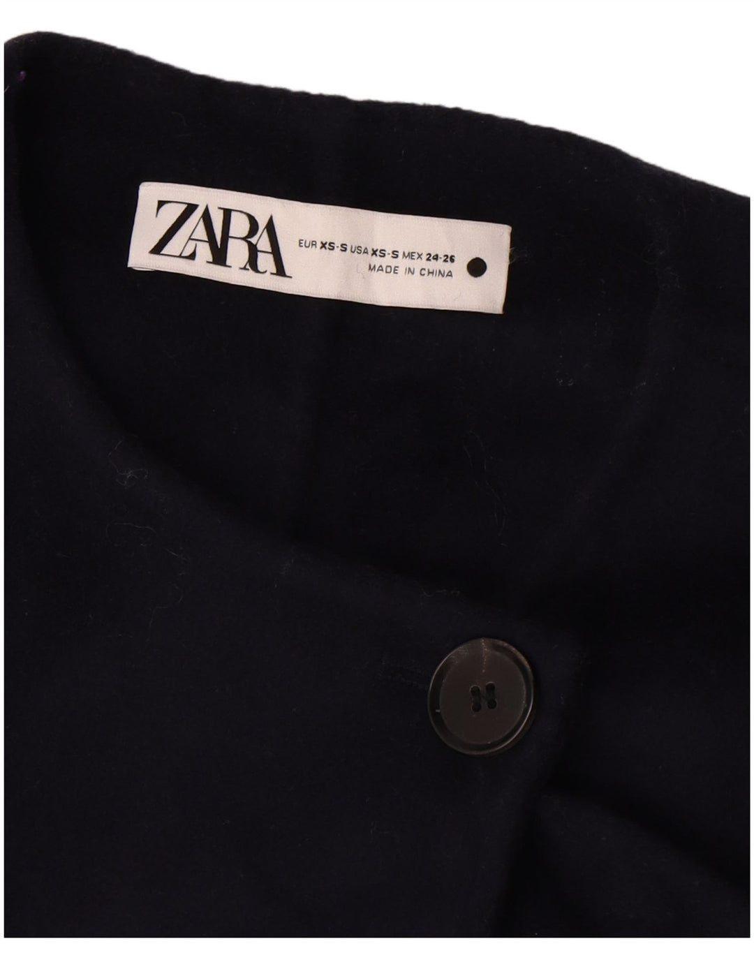 Zara Womens Longline Oversized Gilet UK 6 XS Navy Blue Wool