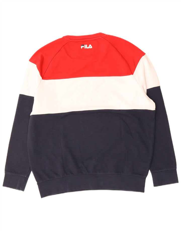 FILA Herre grafisk sweatshirt Jumper Stor flerfarvet Colourblock Bomuld