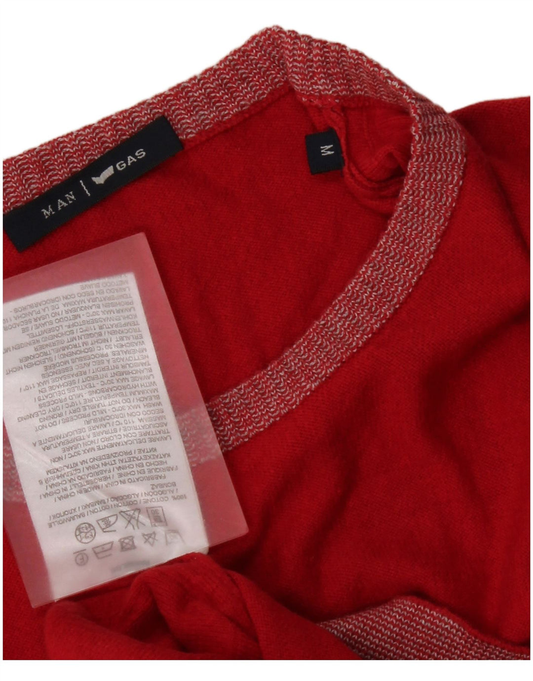 Gas Herre Crew Neck Jumper Sweater Medium Rød Bomuld