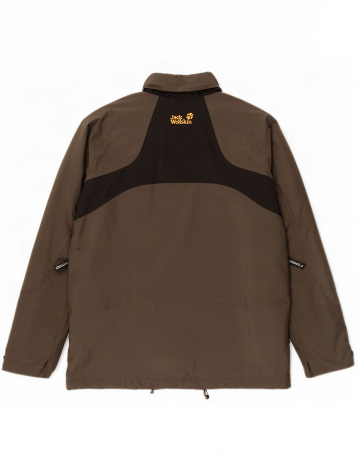 Jack Wolfskin Regnjakke til mænd UK 36/38 Medium Grey Colourblock Polyamid