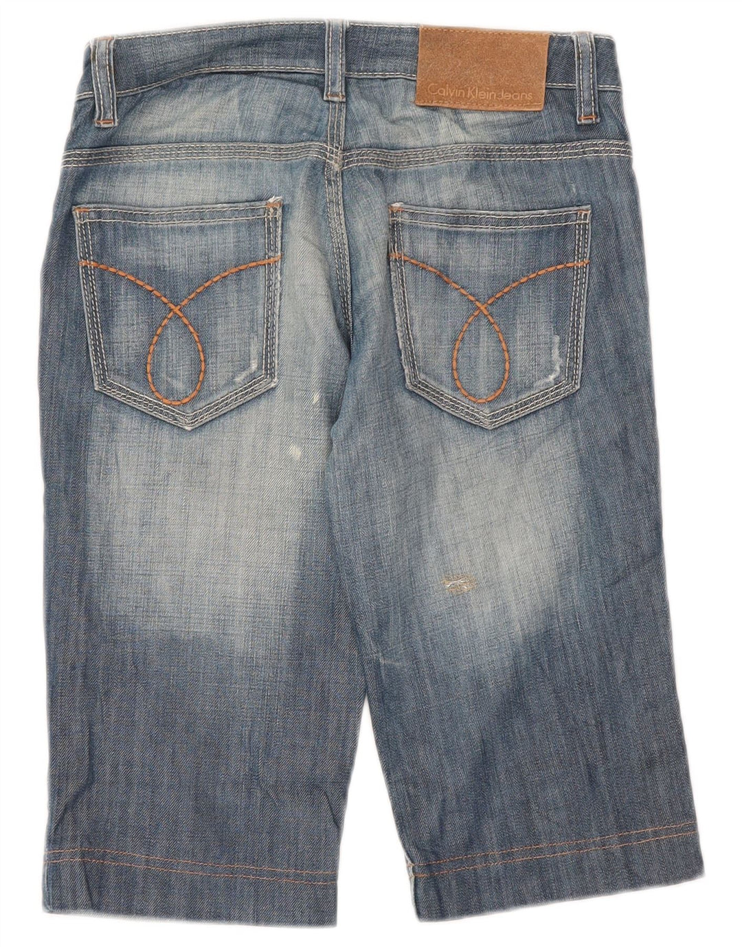 Calvin Klein Bermuda-denimshorts til kvinder W26 Små blå bomuld