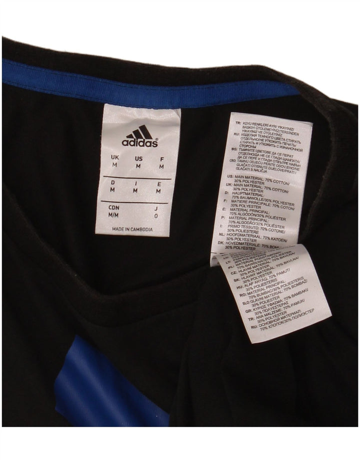 ADIDAS Grafisk T-shirt til mænd, medium sort bomuld