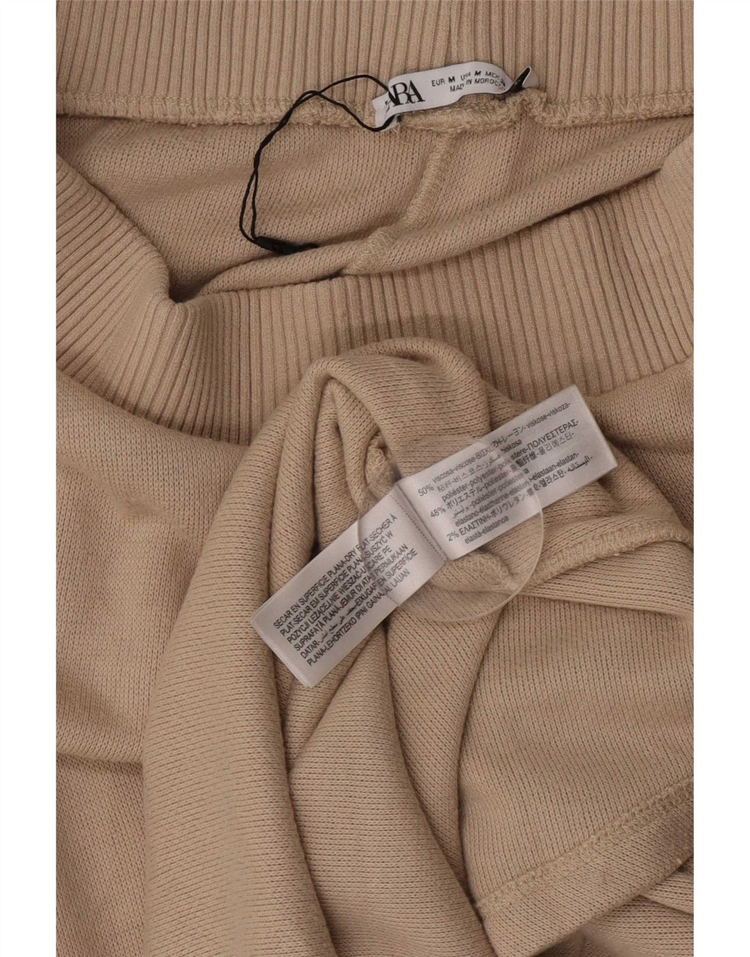Zara Dame Midi Nederdel Medium W28 Beige Viscose