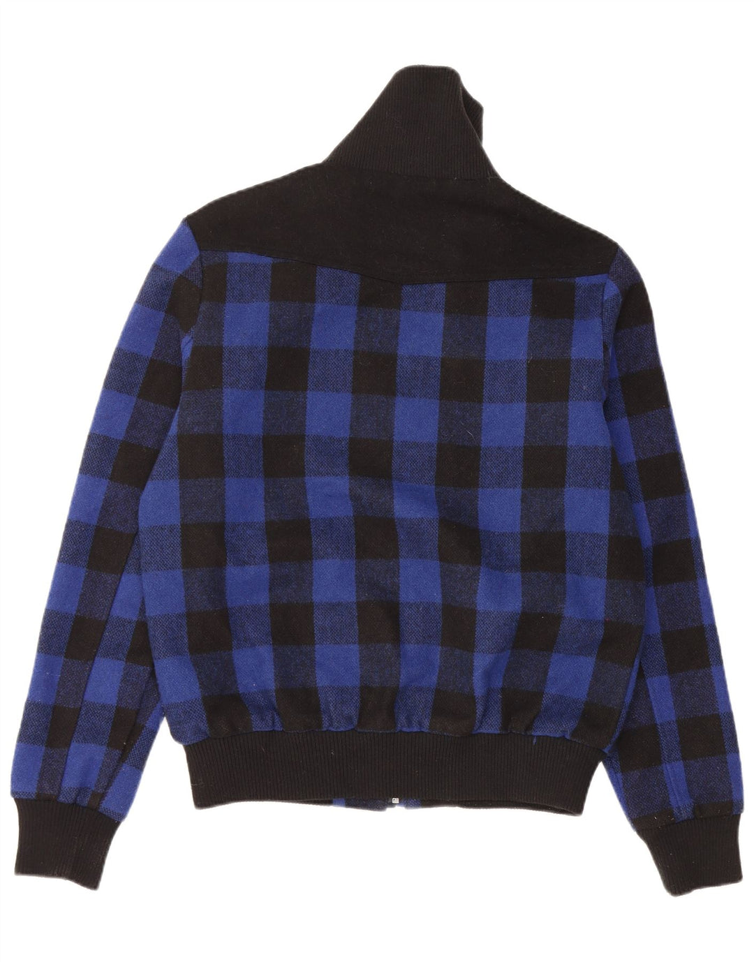 FRANKIE GARAGE Bomberjakke til mænd UK 38 Medium Blue Gingham Polyester