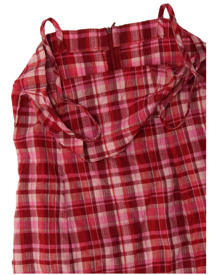 VINTAGE Dame Slip Dress UK 10 Small Pink Check
