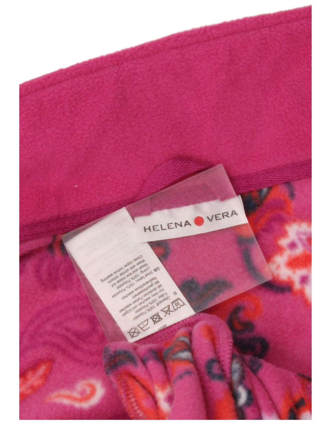 VINTAGE Fleecejakke til kvinder IT 46 Large Pink Floral Polyester